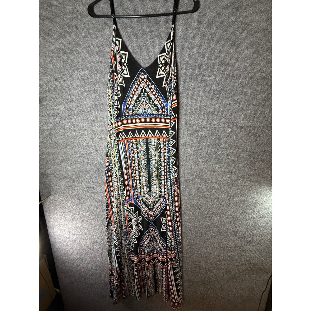 Mossimo Supply Co Womens XXL Black Geometric Tribal  Boho Maxi Dress Sleeveless